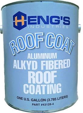 Heng's 43032 Alkyd Fibered Roof Coating, Aluminum, Gal., 4/case